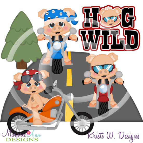 Hog Wild SVG Cutting Files/Paper Piecing +Clipart - Click Image to Close